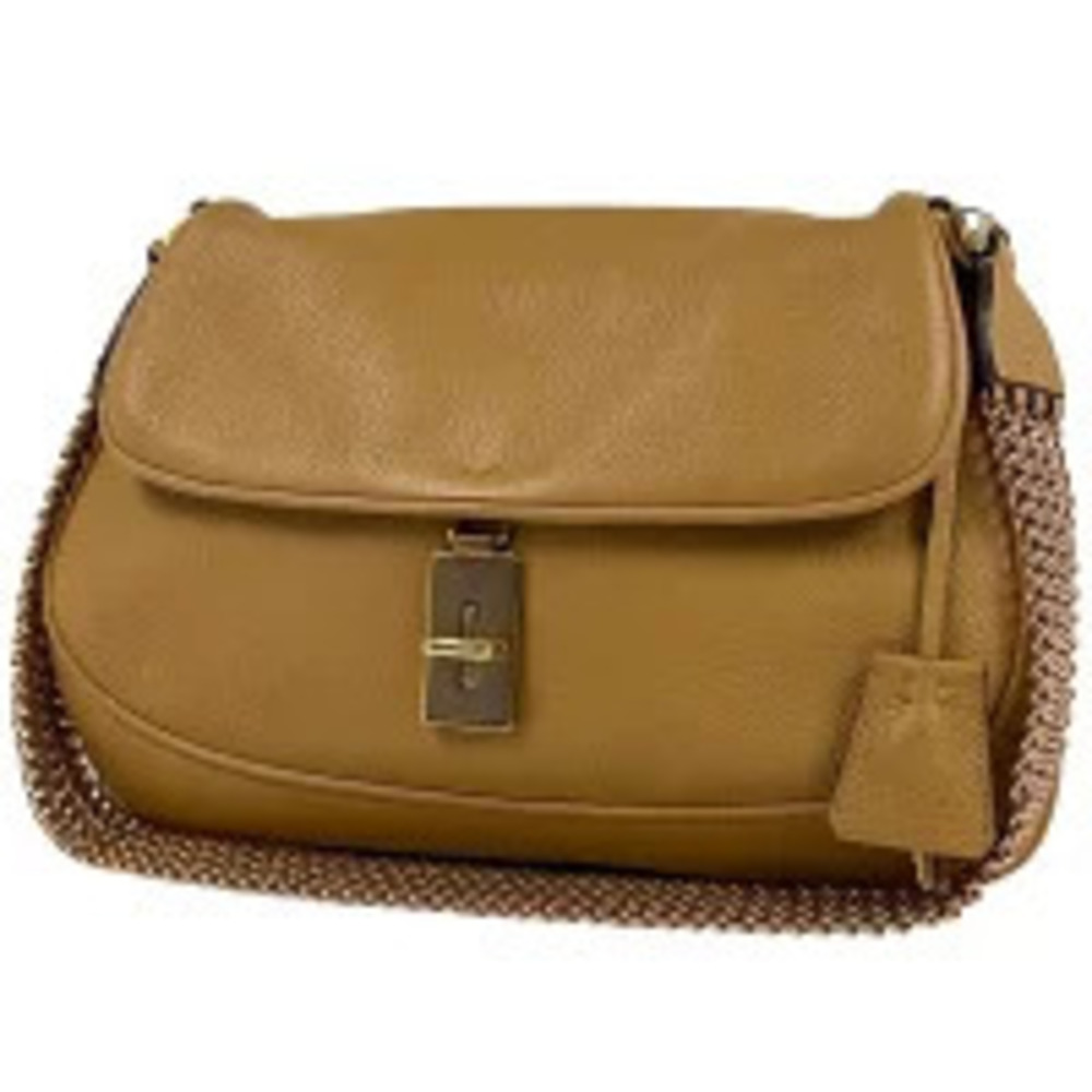 Prada chain shoulder bag leather Camel Brown
